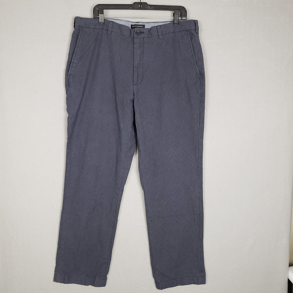 Banana Republic Size 38x32 Aiden Fit Dress Pants Blue 100% Cotton Office Classic